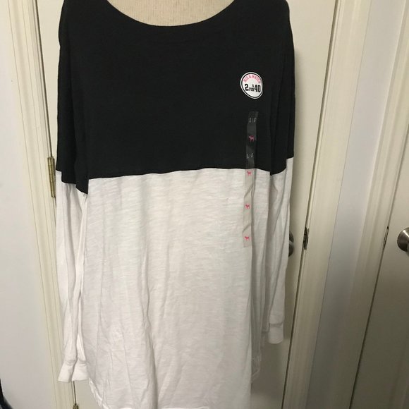 PINK black and white jersey long sleeved shirt - Picture 2 of 6